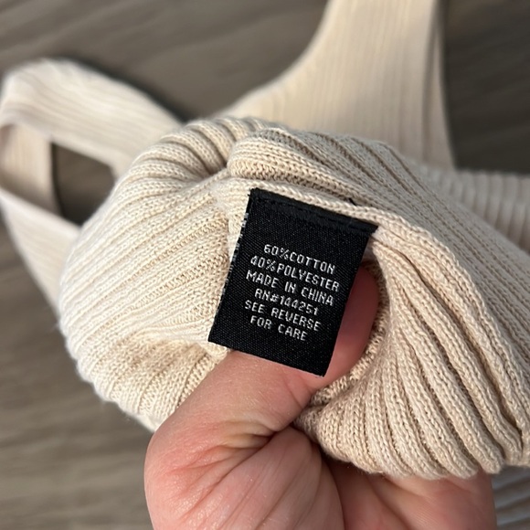 MOON & MADISON CREAM RIBBED TANK XL - Picture 8 of 11